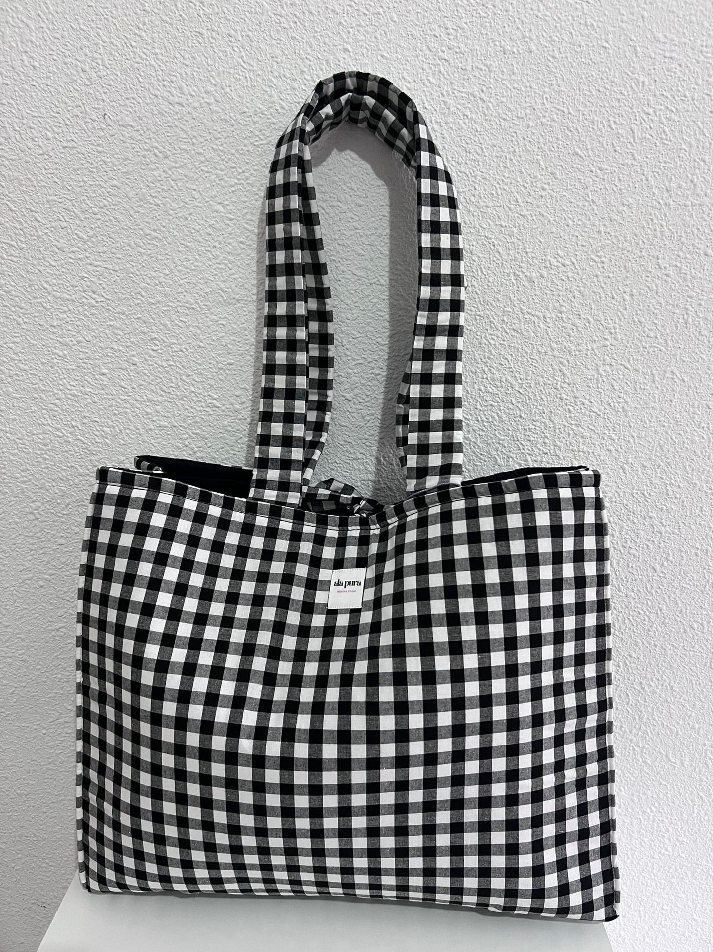 Bolso Shopper Vichy Negro