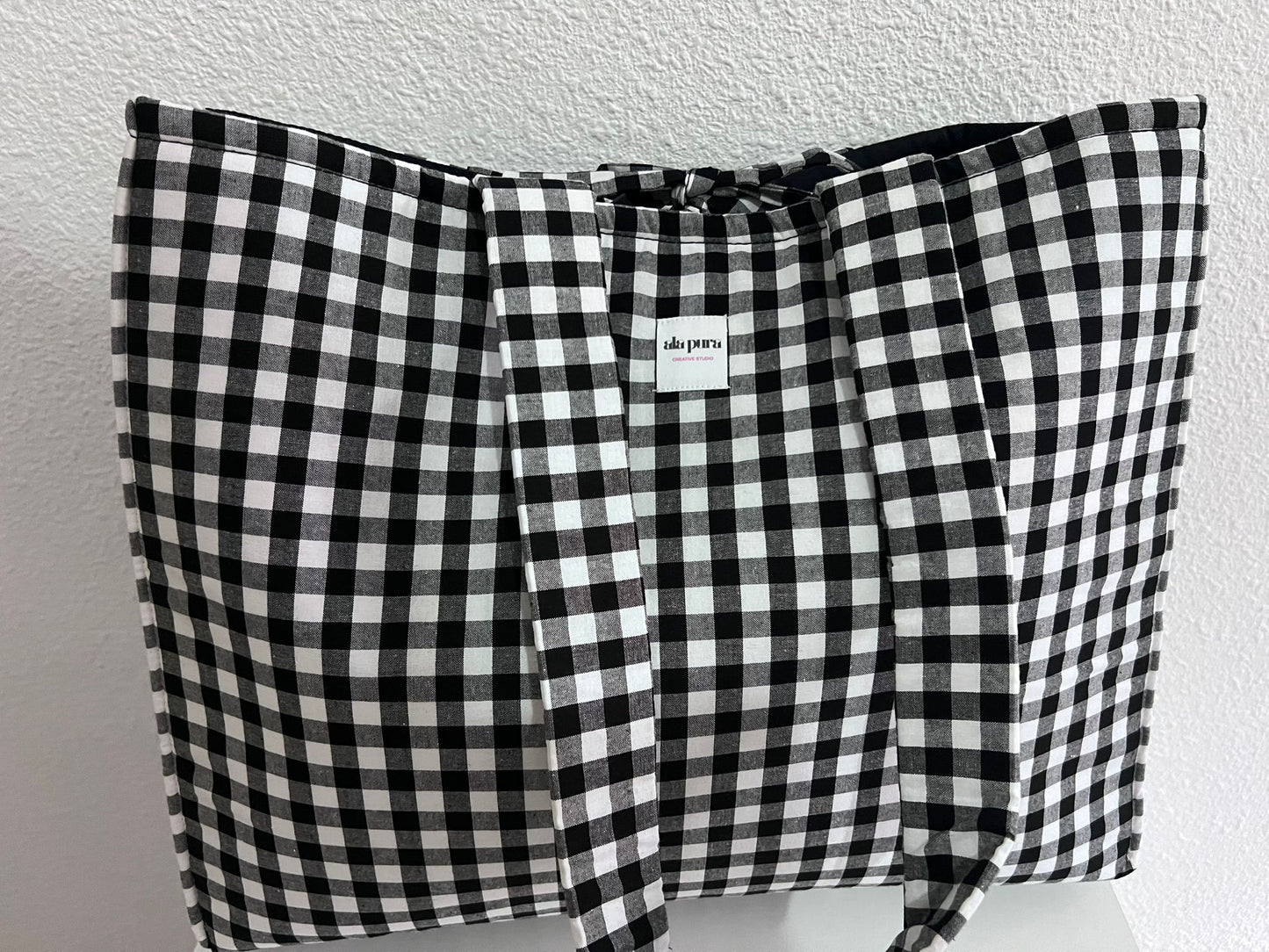 Bolso Shopper Vichy Negro