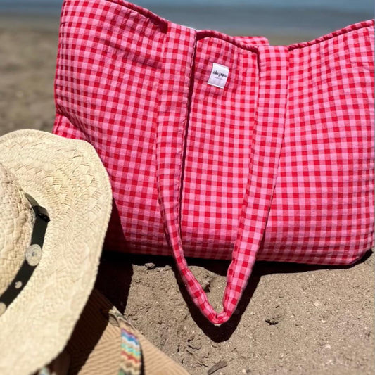 Bolso Shopper Vichy Bicolor Cherry