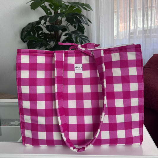 Bolso Shopper Vichy Fucsia