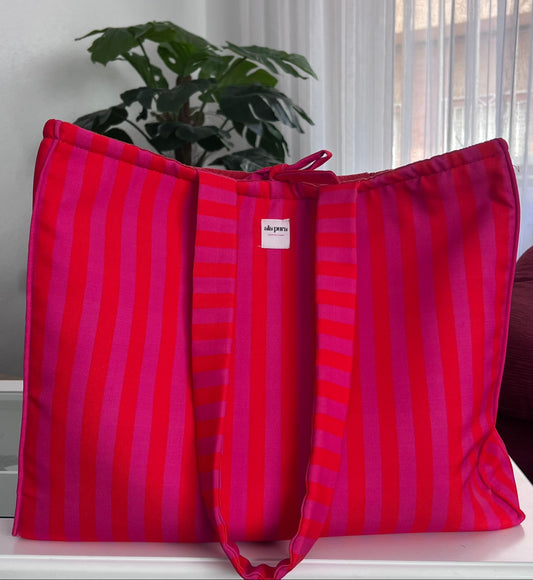Bolso Shopper Rosa y Rojo