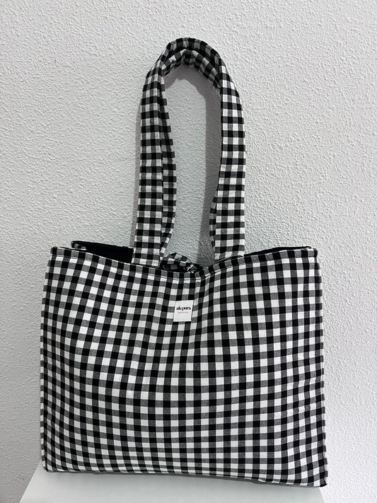 Bolso Shopper Vichy Negro