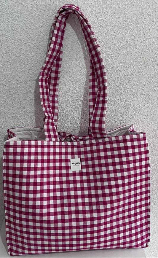 Bolso Shopper Vichy Rojo Baya