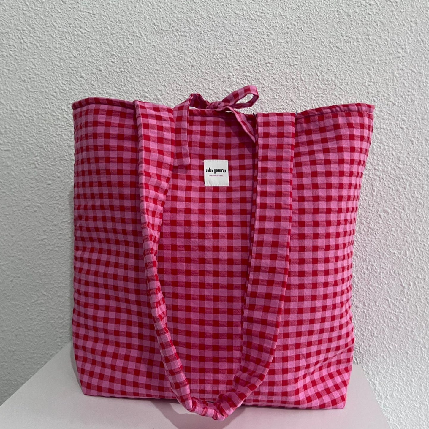 Tote Bag Vichy Bicolor Cherry
